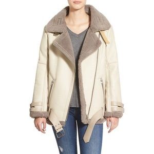 Buckle up moto jacket JOA (NWT) cream with grey